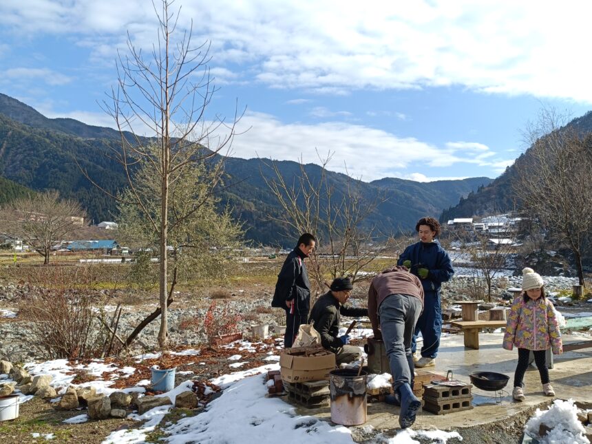 野原でコーヒータイム